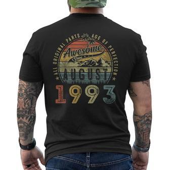 30 Year Old Awesome Since August 1993 30Th Birthday Mens Back Print T-shirt - Seseable