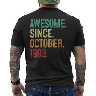 30 Year Old Awesome Since October 1993 30Th Birthday Men's T-shirt Back Print - Seseable