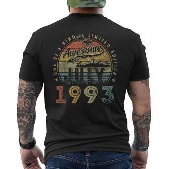 30 Year Old Awesome Since July 1993 30Th Birthday Mens Back Print T-shirt - Seseable