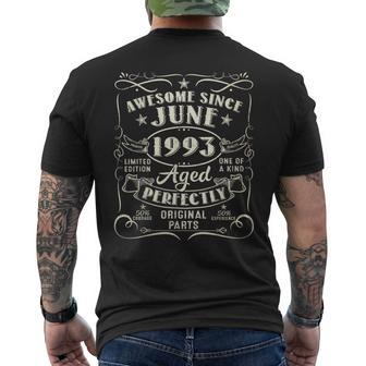 30 Year Old Awesome Since June 1993 30Th Birthday Mens Back Print T-shirt | Mazezy