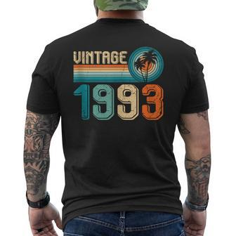 30 Year Old Gift Vintage Born In 1993 30Th Birthday Retro Mens Back Print T-shirt | Mazezy