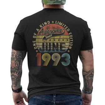 30 Year Old Gifts Awesome Since June 1993 30Th Birthday Men Mens Back Print T-shirt | Mazezy