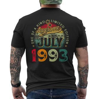 30Th Birthday Awesome Since July 1993 30 Years Old Gifts Men Mens Back Print T-shirt | Mazezy AU