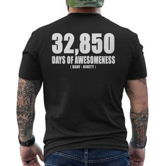 32850 Days Of Awesomeness Bday - Ninety 90Th Birthday 90Th Birthday Funny Gifts Mens Back Print T-shirt | Mazezy UK