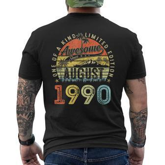 33 Year Old Awesome Since August 1990 33Rd Birthday Men's T-shirt Back Print - Monsterry DE
