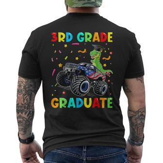3Rd Grade Graduate Dinosaur Monster Truck Graduation 2023 Men's Back Print T-shirt | Mazezy