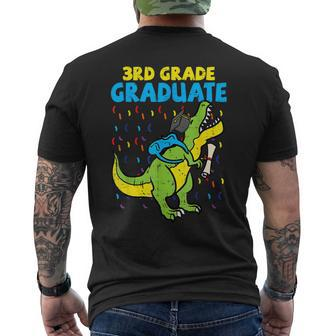 3Rd Grade Graduate Dinosaur Trex Third Grade Graduation Men's Back Print T-shirt | Mazezy