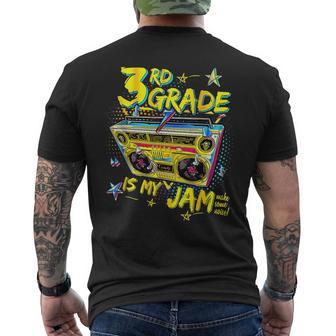 3Rd Grade Is My Jam 80S Boombox Third Grade Back To School 80S Vintage Designs Funny Gifts Mens Back Print T-shirt | Mazezy