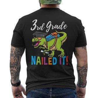 3Rd Grade Nailed It Dinosaur Graduation Men's Back Print T-shirt | Mazezy