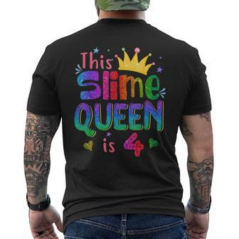 4 Year Old Gift This Slime Queen Is 4Th Birthday Girl N Mens Back Print T-shirt | Mazezy