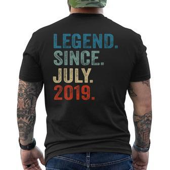 4 Years Old Gift Legend Since July 2019 4Th Birthday Boy Mens Back Print T-shirt - Thegiftio UK