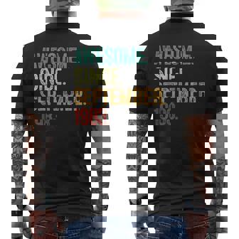 40 Year Old Awesome Since September 1983 40Th Birthday Men's T-shirt Back Print | Mazezy