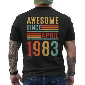 40 Year Old Awesome Since April 1983 Gifts 40Th Birthday Men Mens Back Print T-shirt - Seseable