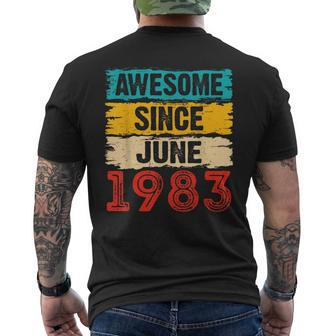 40 Year Old Awesome Since June 1983 40Th Birthday Gifts Mens Back Print T-shirt | Mazezy UK