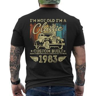 40 Year Old Vintage 1983 Classic Car 40Th Birthday Gifts Mens Back Print T-shirt | Mazezy CA