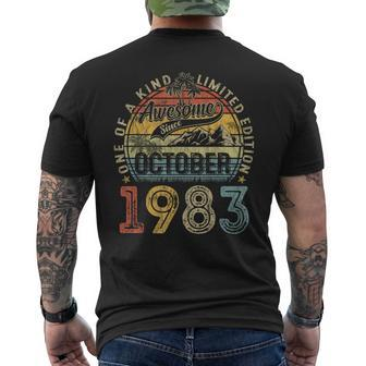 40 Years Old Made In 1983 Vintage October 1983 40Th Birthday Men's T-shirt Back Print - Seseable