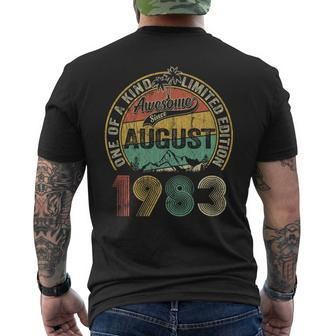 40 Years Old Made In 1983 Vintage August 1983 40Th Birthday Mens Back Print T-shirt - Seseable