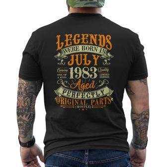 40Th Birthday Gift 40 Years Old Legends Born In July 1983 Mens Back Print T-shirt | Seseable CA
