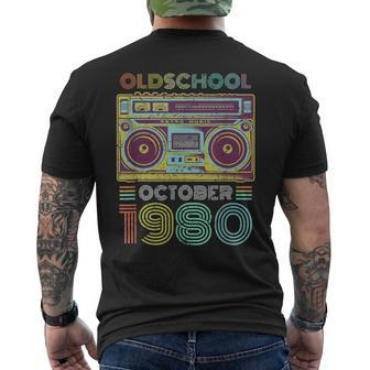40Th Birthday October 1980 Forty Years Old Men's T-shirt Back Print | Mazezy