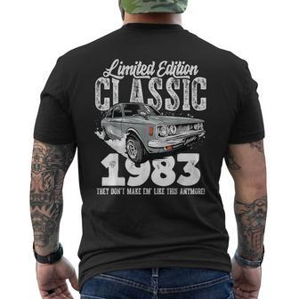 40Th Birthday Vintage Classic Car 1983 Bday 40 Year Old 40Th Birthday Funny Gifts Mens Back Print T-shirt | Mazezy