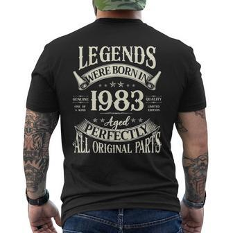 40Th Birthday Vintage For Legends Born 1983 40 Year Old Mens Back Print T-shirt - Seseable