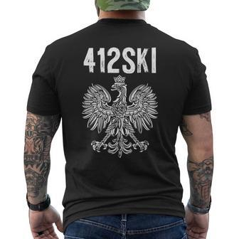 412Ski Pittsburgh Polish Pride Eagle Mens Back Print T-shirt | Mazezy