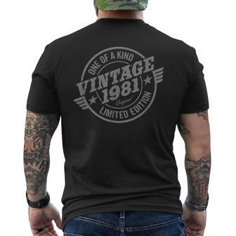 42 Year Old Car Lover Vintage Classic Car 1981 42Nd Birthday Men's T-shirt Back Print | Mazezy