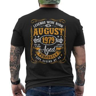 44Th Birthday 44 Years Old Legends Born August 1979 Men's T-shirt Back Print | Seseable CA