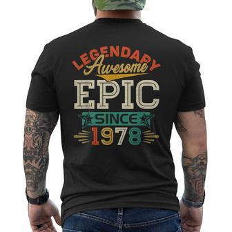 45 Year Old Legendary Awesome Epic Since 1978 45Th Birthday Mens Back Print T-shirt | Mazezy