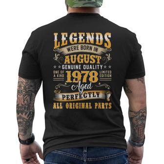 45Th Birthday 45 Years Old Legends Born August 1978 Men's T-shirt Back Print - Monsterry DE