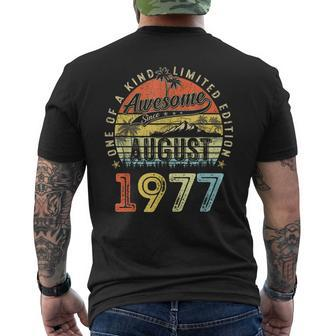 46 Year Old Awesome Since August 1977 46Th Birthday Men's T-shirt Back Print - Seseable