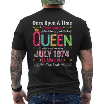 47 Years Old Birthday Girls 47Th Birthday Queen July 1974 Mens Back Print T-shirt | Mazezy