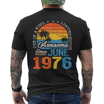 47Th Birthday Vintage June 1976 Made In 1976 47 Years Gift Mens Back Print T-shirt - Seseable
