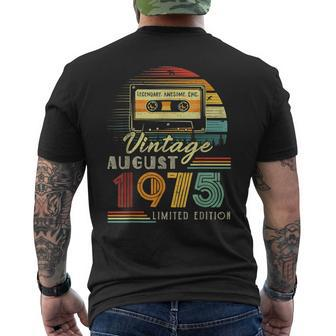 48 Years Old Made In 1975 Vintage August 1975 48Th Birthday Mens Back Print T-shirt - Thegiftio UK