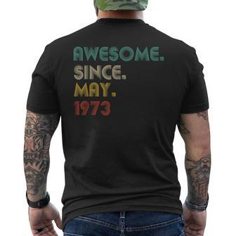 49 Year Old Awesome Since May 1973 49Th Birthday Men's Back Print T-shirt | Mazezy