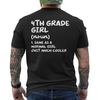 4Th Grade Girl Definition Funny Back To School Student Mens Back Print T-shirt - Monsterry