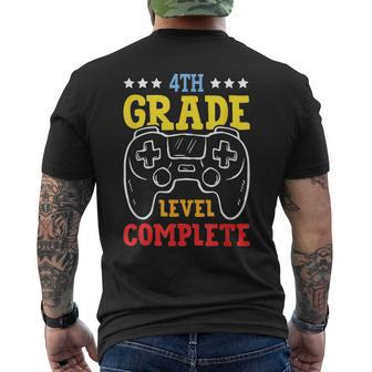 4Th Grade Level Complete Last Day Of School Game Controller Mens Back Print T-shirt - Seseable