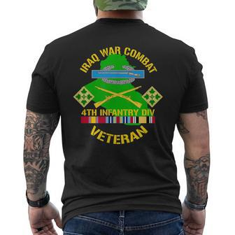4Th Infantry Division Iraq War Oif Combat Veteran Men's Back Print T-shirt | Mazezy