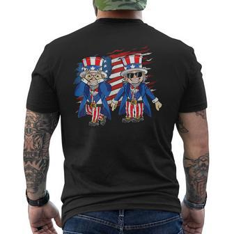 4Th Of July Independence Day Uncle Sam Griddy Men's Back Print T-shirt | Mazezy