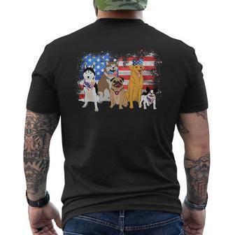 4Th Of July 2023 Patriotic American Dogs Independence-Day Mens Back Print T-shirt | Mazezy