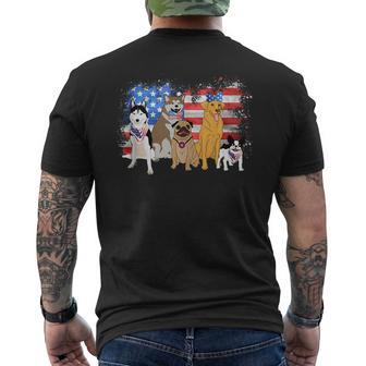 4Th Of July 2023 Patriotic American Dogs Independence-Day Mens Back Print T-shirt | Mazezy