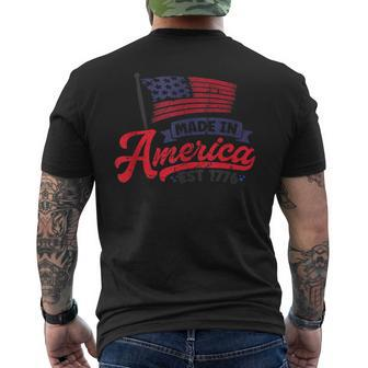 4Th Of July 2023 Patriotic Made-In-America Est 1776 Gifts Mens Back Print T-shirt | Mazezy AU