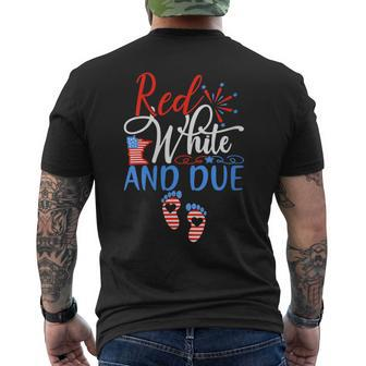 4Th Of July 2023 Red White And Due Mommy Patriotic American Mens Back Print T-shirt | Mazezy