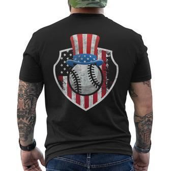 4Th Of July American Flag Uncle Sam Baseball Gift Mens Back Print T-shirt | Mazezy