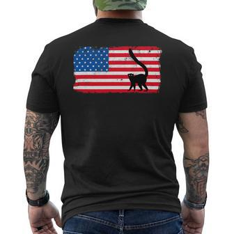 4Th Of July Animal Lemur Shirts American Flag Usa Patriotic 2 Mens Back Print T-shirt - Monsterry