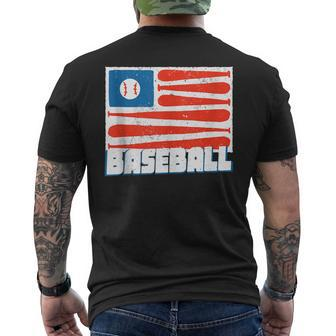 4Th Of July Baseball American Flag Mens Back Print T-shirt | Mazezy AU