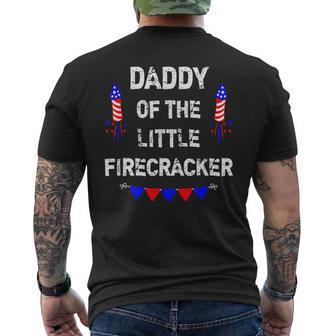 4Th Of July Birthday Dad Daddy Of The Little Firecracker Mens Back Print T-shirt | Mazezy