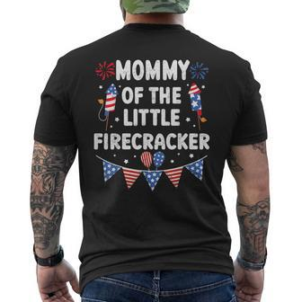 4Th Of July Birthday Mom Mommy Of The Little Firecracker Gifts For Mom Funny Gifts Mens Back Print T-shirt | Mazezy