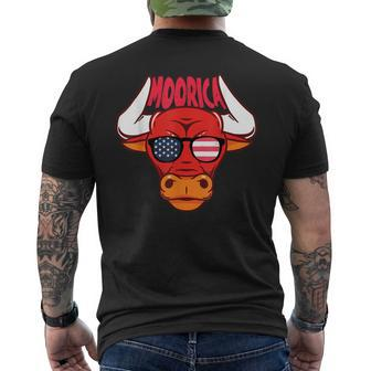 4Th Of July Cow Moorica American Flag Patriotic Usa Mens Back Print T-shirt | Mazezy CA
