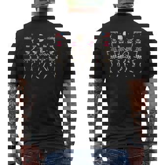4Th Of July Dancing Skeleton American Flag Skellies Funny Dancing Funny Gifts Mens Back Print T-shirt | Mazezy